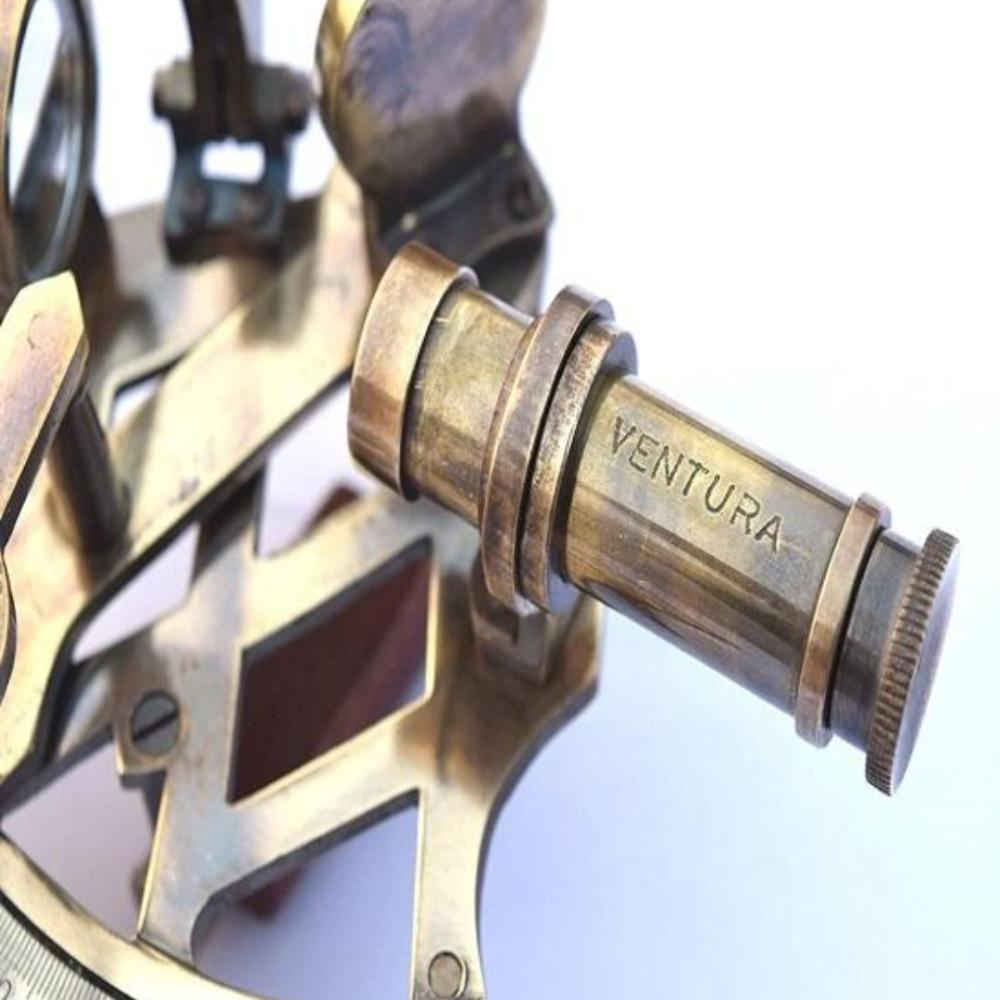 Brass Nautical Sextant – 10.16 Cm Antique Maritime Astrolabe for Office Decor & Gift