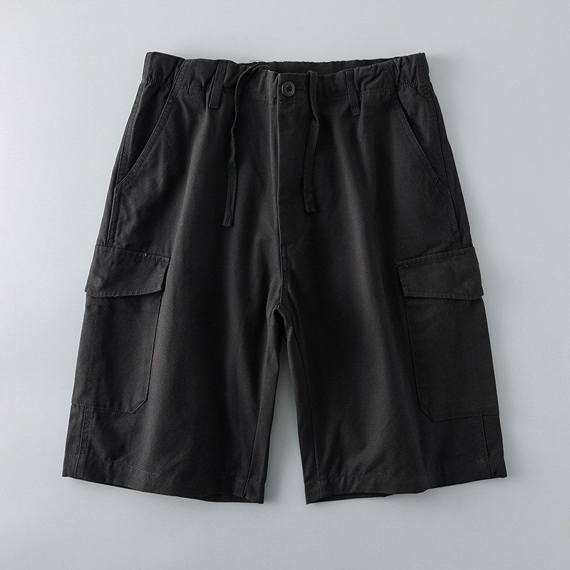 Khaki Cotton Minimalist Export Export Parka Shorts Black L