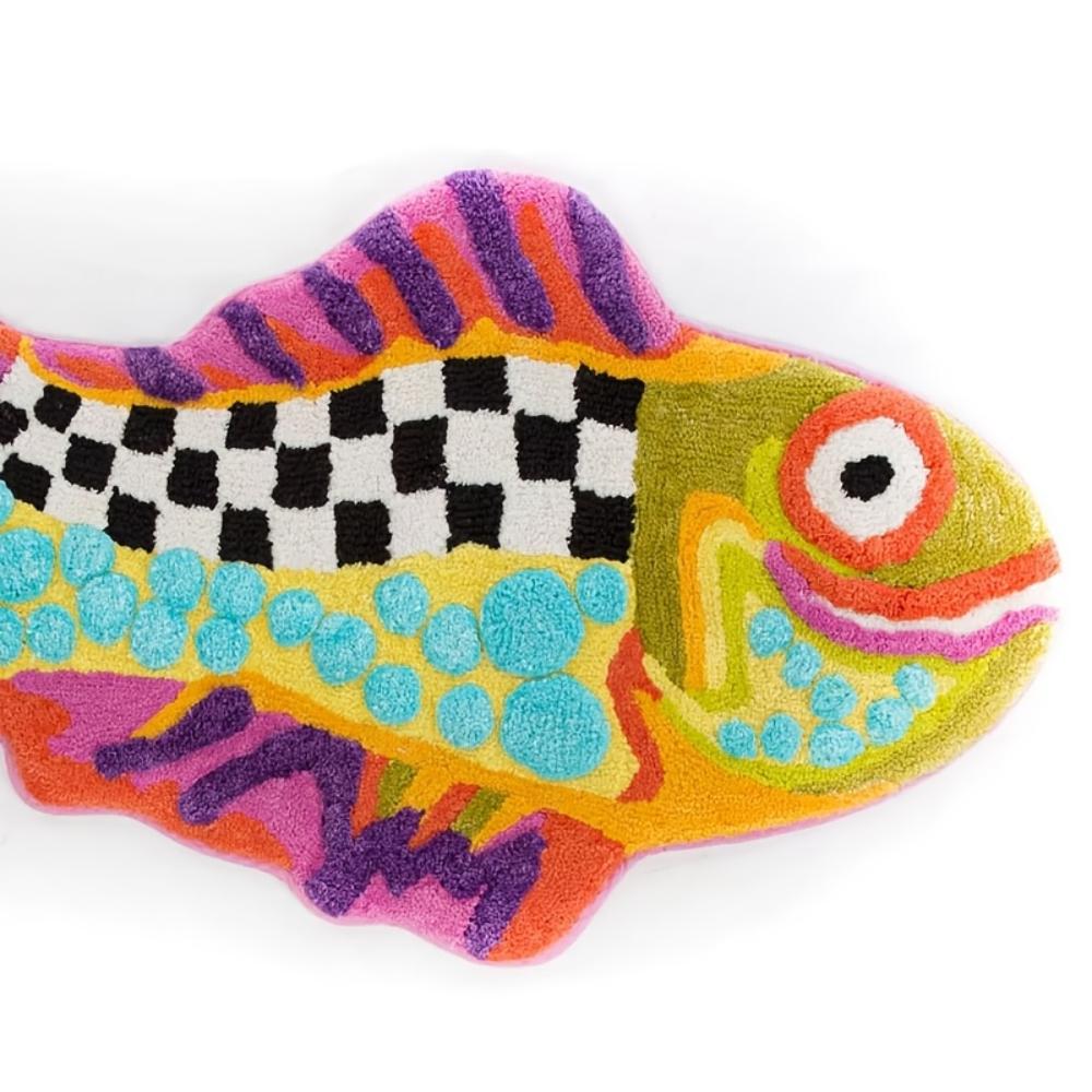 

Ugly Fish Bath & Shower Mat - Colorful Absorbent Thickened, Checkered Machine Wash Fade-Resistant