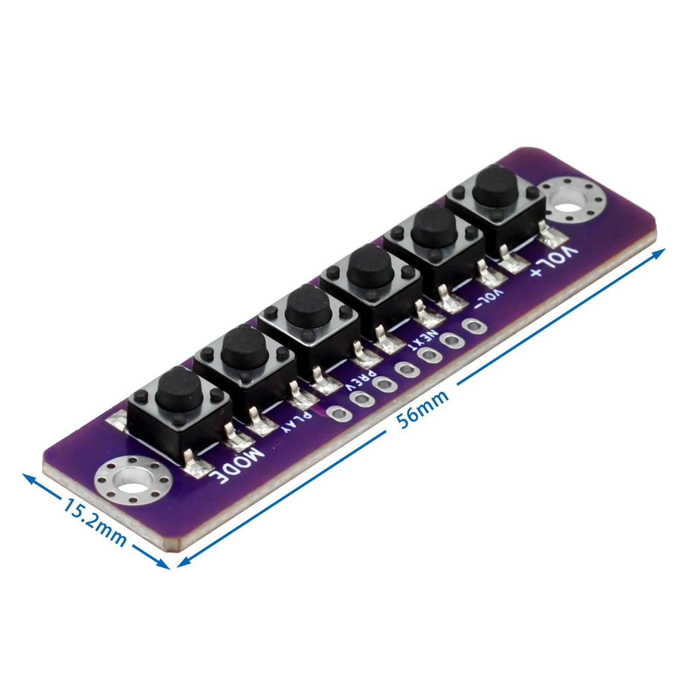 

1 2 3 4 5 6 bit Independent Button Module MCU External Button Module Micro Switch ButtonBoard ForBluetooth Power Amplifier