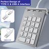 18-Key Slim Wired Numeric Keypad with USB AType-C Ergonomic Mini Keyboard with 3 USB 2.0 Ports, 18 Keys, Office Calculation Keypad, One-Handed Device