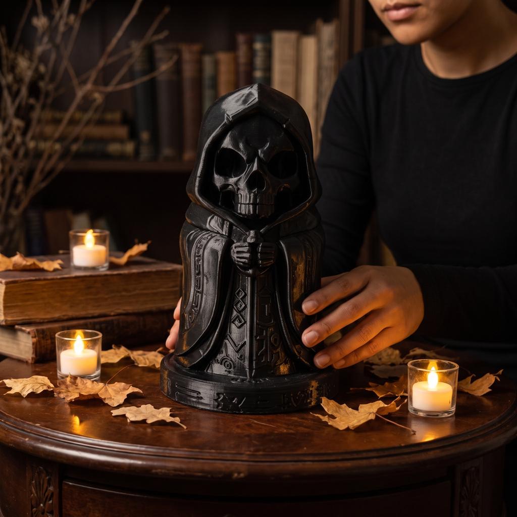 3D Printed Gothic Statue, Dark Decorative Figure for Halloween Home Decor
