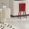 Kitchen Trash Can with Wheels Heightened Legs And Wheels, 16L Capacity Press On Lid Easy Clean Plastic Bin Garbage Bin, Retro Style Waste Container