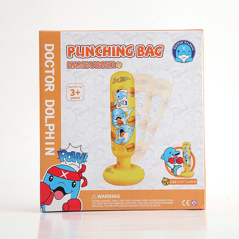 Children's Thickened Inflatable Punching Bag - Vertical Boxing Column and Stress Relief Tumbler Sandbag.