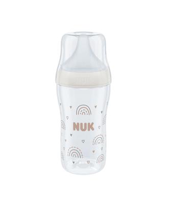 NUK Perfect Match Plastic Baby with Temperature Measuring Pads Bottle, 260ml, Rainbow, (FDNK10742038)