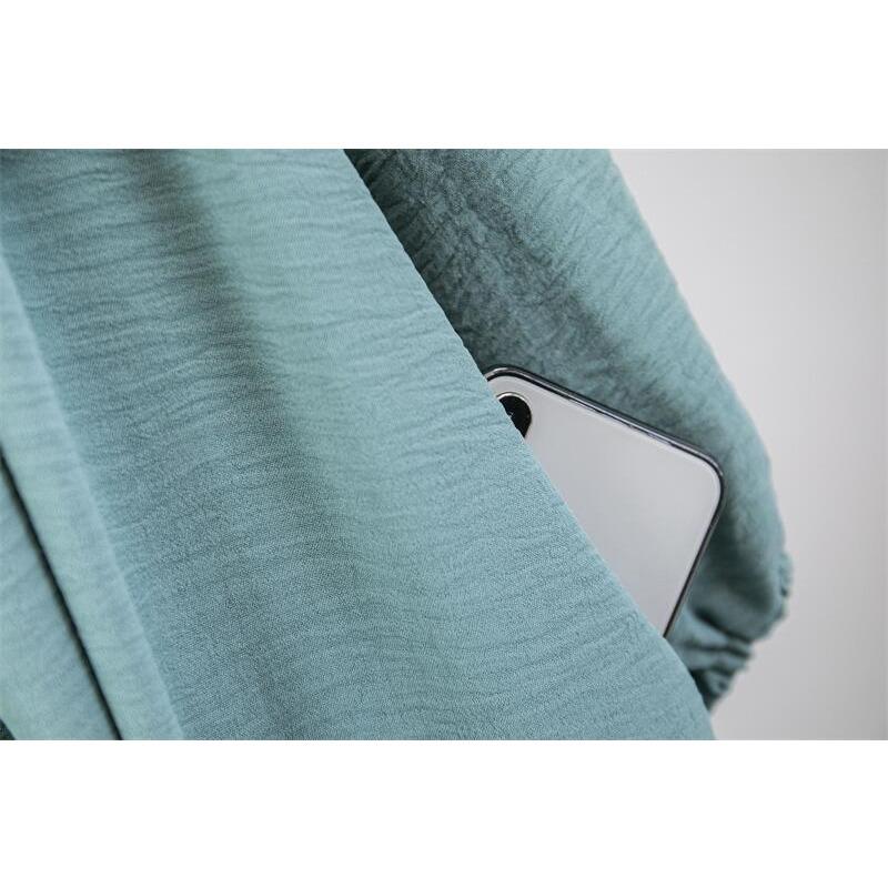 GMXIA Women's Fashion Spring Autumn Solid Color Print Long Sleeve O-Neck High Waist Casual Dresses