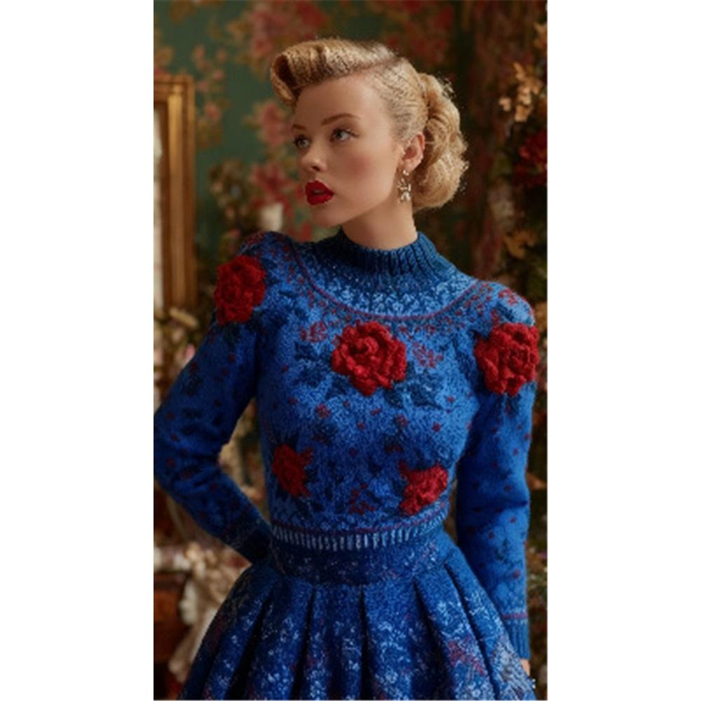 Maglione da donna a girocollo largo con stampa natalizia, maglione casual alla moda