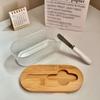 Transparent Glass Butter Box Oval Shape Butter Plate Cheese Storage Jar Butter Dish  Baking