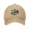 Retro TV Test Card Glitched No Signal Unstructured Baseball Cap Distressed Denim Retro Sun Cap All Seasons Travel Adjustable Hat