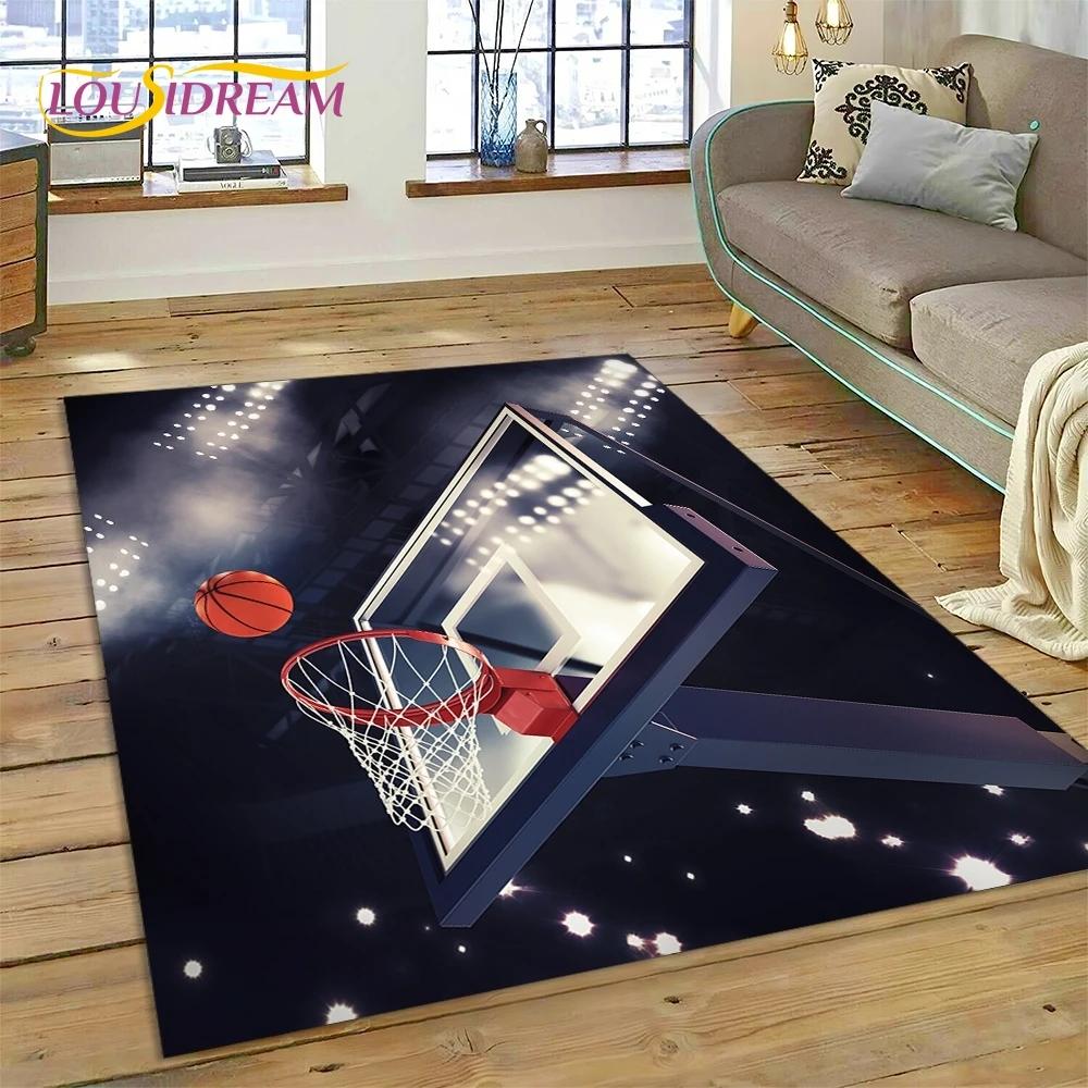 Rama boiska do koszykówki Dywan z kreskówek do sypialni, salonu, dekoracji sofy, duża dekoracja podłogi dla dzieci