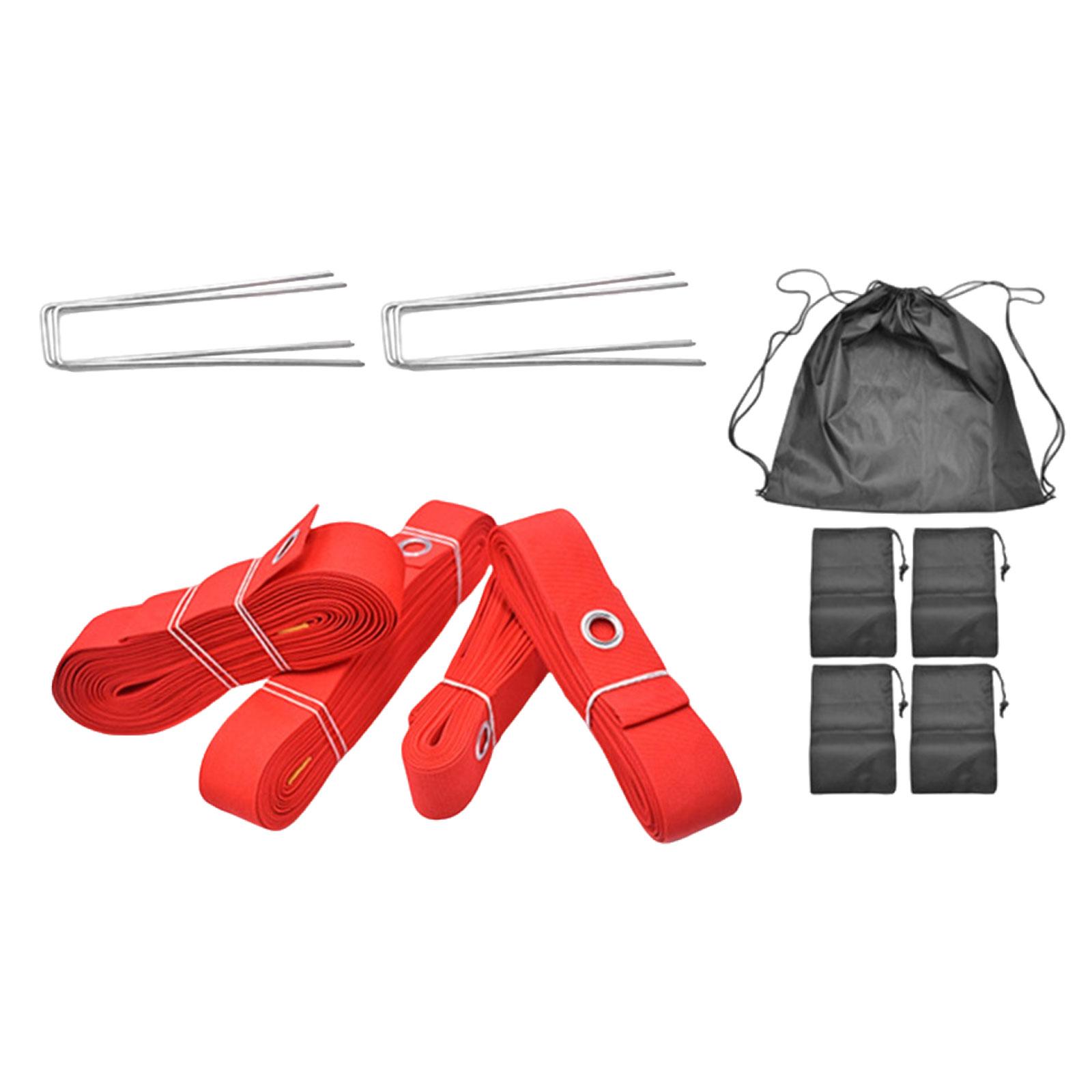 

Beach Volleyball Lines for Sand with 4 Ground Stakes and 4 Workout Single Double Court Exercise Court Marker for Beach червоний