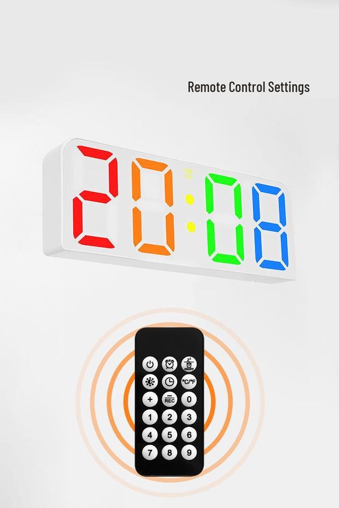 RGB Phantom Color Wall Clock: Creative Digital Clock for Living Rooms