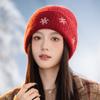 Autumn and winter thickened warm hat women's big head circumference shows a small face Baotou hat versatile knitted wool hat ear protector cold hat