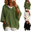 Women's Color Knit Hoodie with Drawstring Hood Pullover
