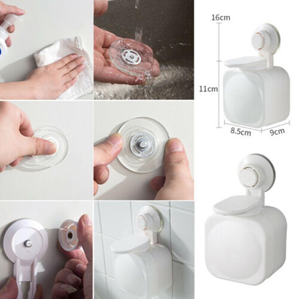 Suction Cup Soap Dispenser Wall Mounted ABS Waterproof Soap Box for Bathroom Storage Box