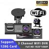 WiFi 3 καναλιών DVR αυτοκινήτου Three Way Dash Cam Inside Vehicle Camera DVRs Recorder FHD 1080P Video Mini Registrator Dashcamcorder
