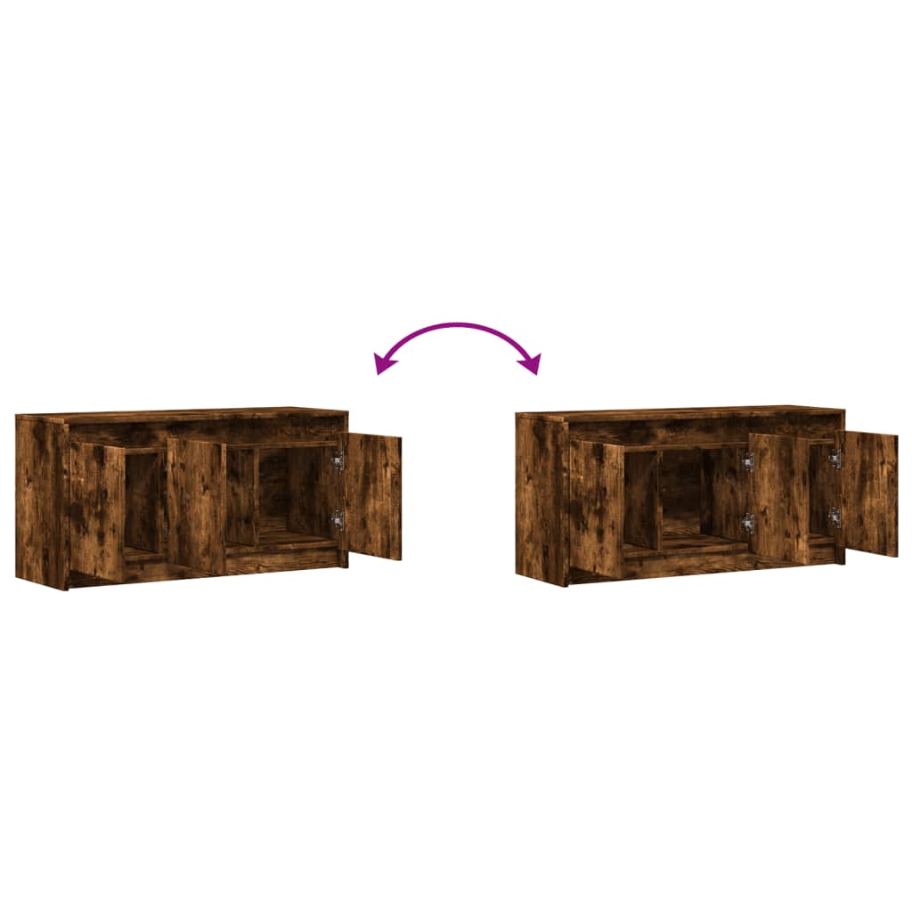 TV Cabinet with LED Lighting Smoked Oak 100 x 34 x 50 cm