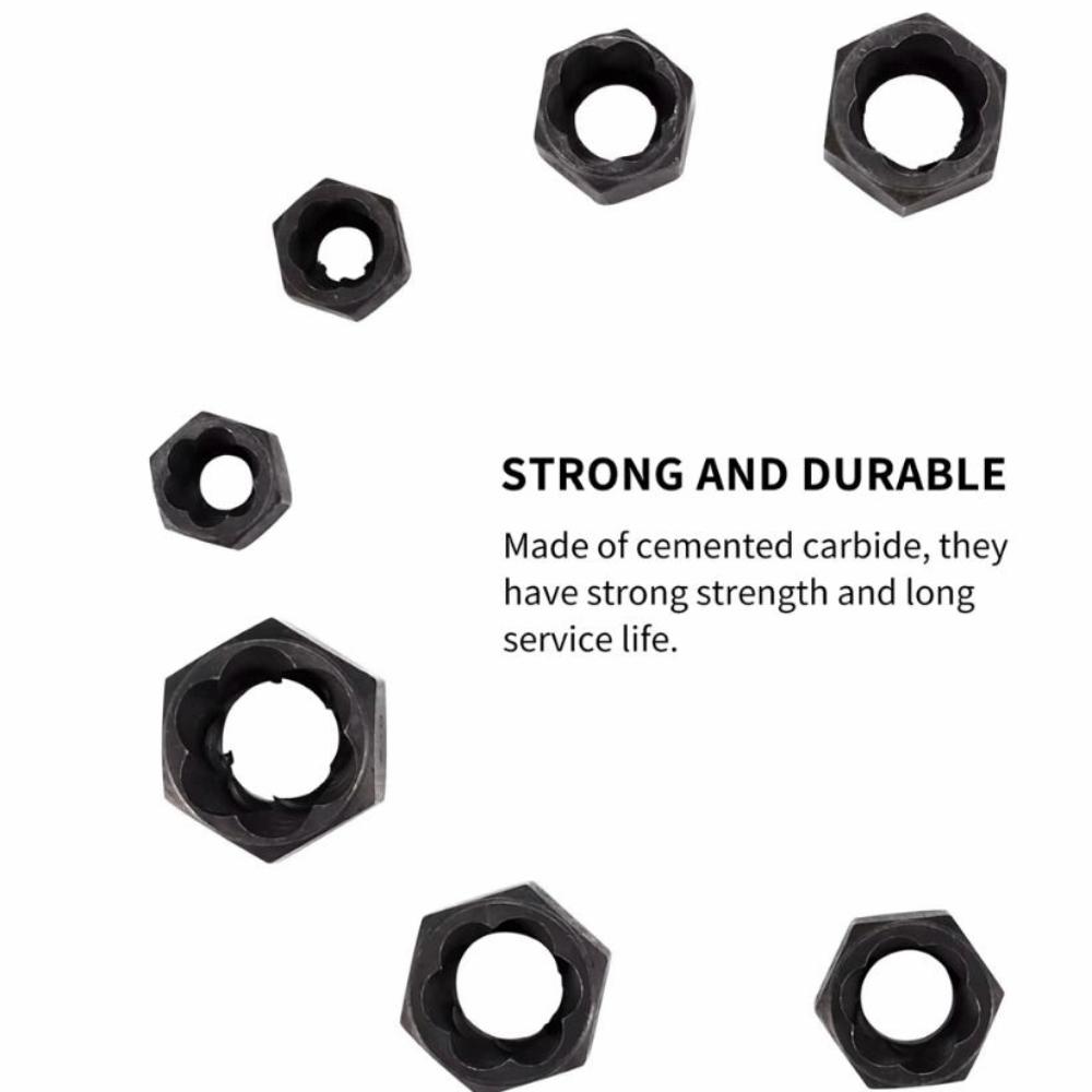 Set Extractor Șuruburi Design Hexagonal Rezistent la Uzură Instrument de Îndepărtare Șuruburi Piulițe Rotunjite