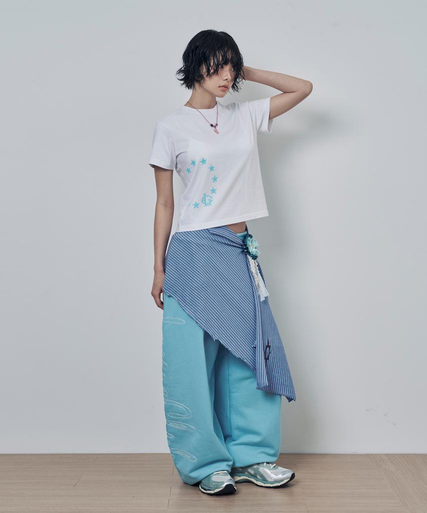 Lujeoseukeulleob Circle Star Logo Short Sleeve T-Shirt White