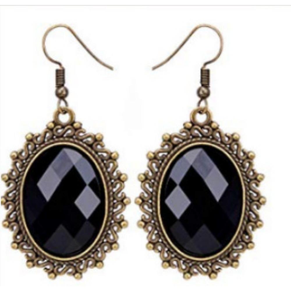 Vintage Earrings Fashion Baroque Ladies Crystal Earrings Black Lace Earrings Accessories