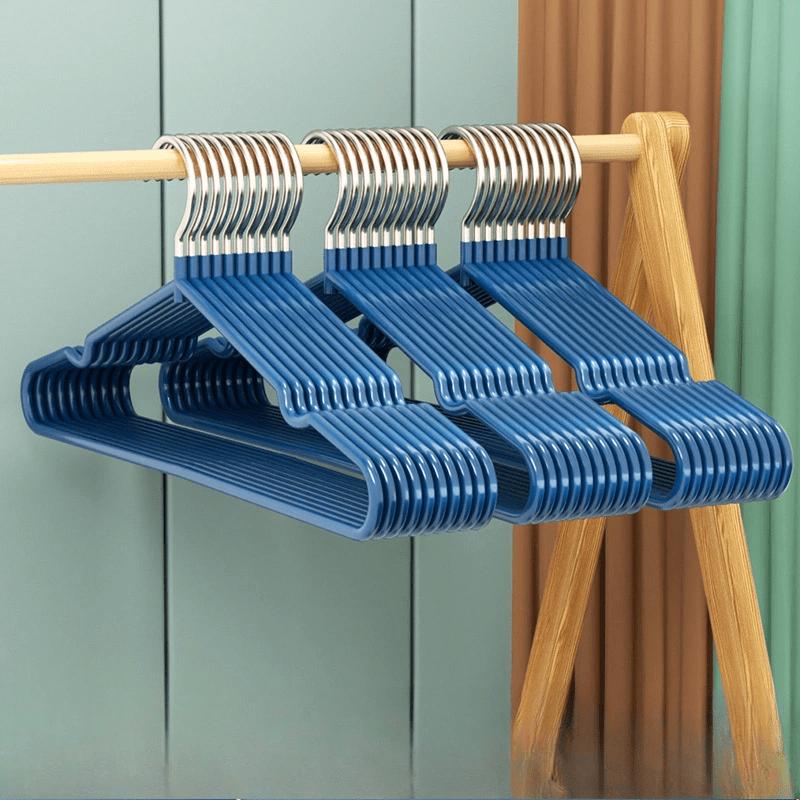 10pcs Non-Slip Coated Metal Suit Coat Hangers Heavy Duty Clothes Hangers Metal Shirt Jacket Hanger with Round Notches for Dress