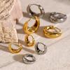 Stainless Steel 1 Pair Minimalist Huggie Hoop Earrings For Women Gold Color Tiny Round Circle 8/10/12mm Punk Unisex Rock Earring