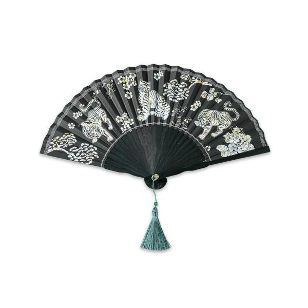 Korean Traditional Bamboo Folding Fan Korean alphabet (Hangeul), Sipjangsaeng & Hojakdo (7 Options)