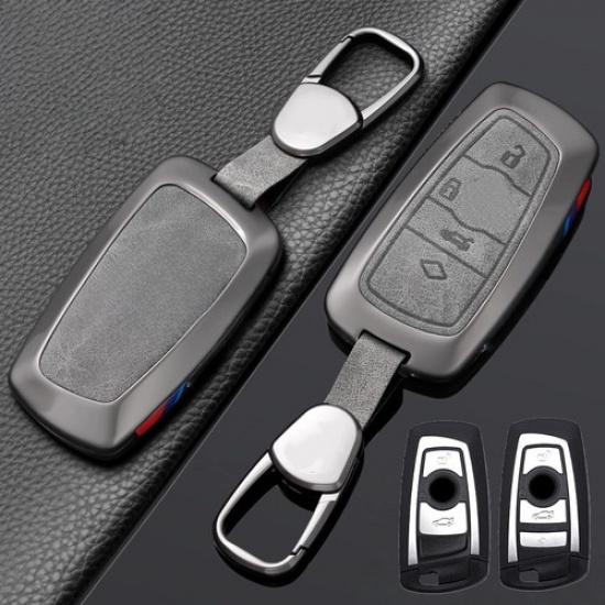 Zinc Alloy Leather Car Key Case Cover For BMW X3 X4 X5 F10 F15 M5 1 2 3 7 4 5 6