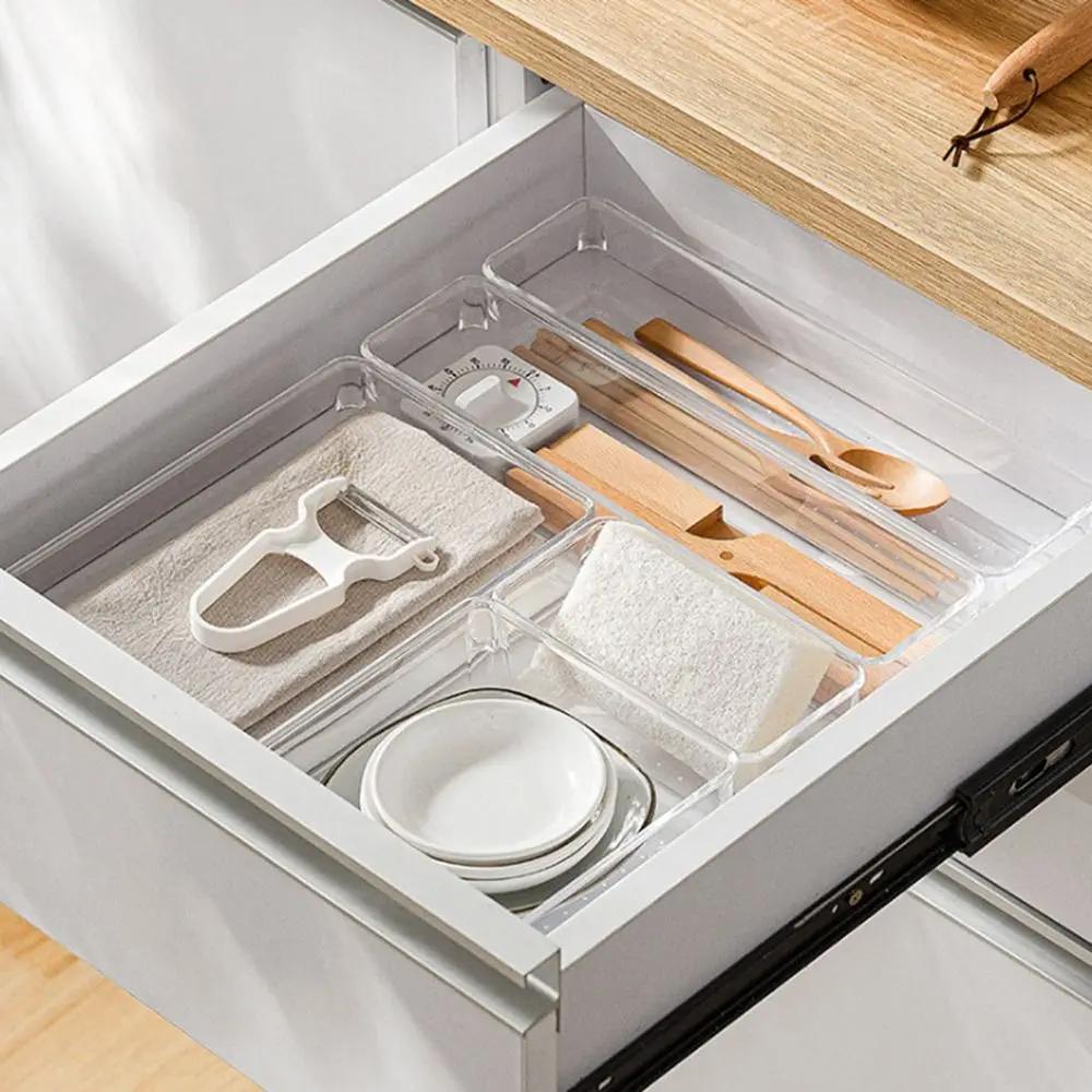 S/M/L/XL/XXL Desktop Storage Box Transparent Sundries Sorting Storage Organizer Rectangular Plastic Cosmetics Organizer Boxes