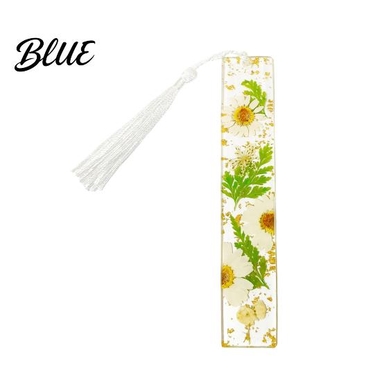 High Quality Bookmarks Dried Flower Resin with Tassels Double-Sided Magnetic Page Markers