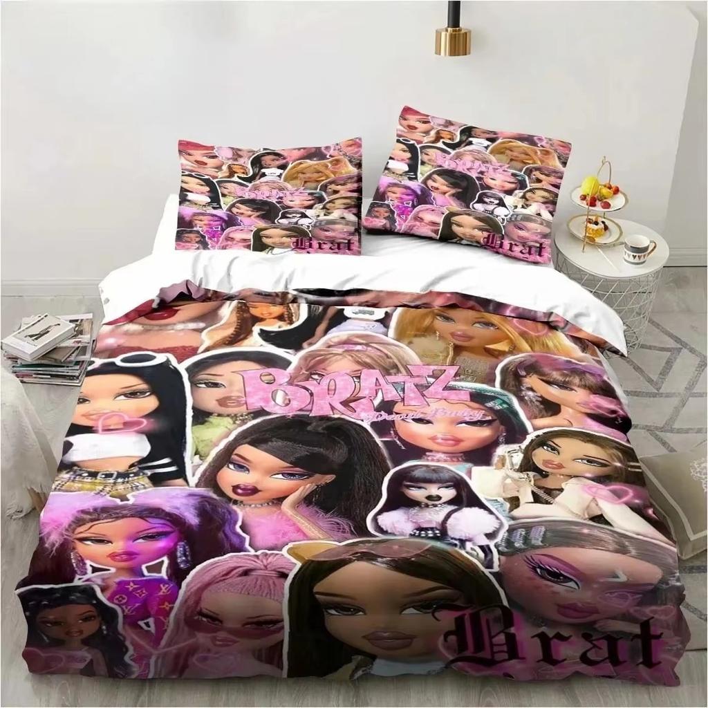 Cartoon B-Bratz 3D-Druck Kawaii Mädchen Bettwäscheset Einzelbett Twin Full Queen King Size Bettset Erwachsene Kind Mädchen Schlafzimmer Bettwäsche Geschenk