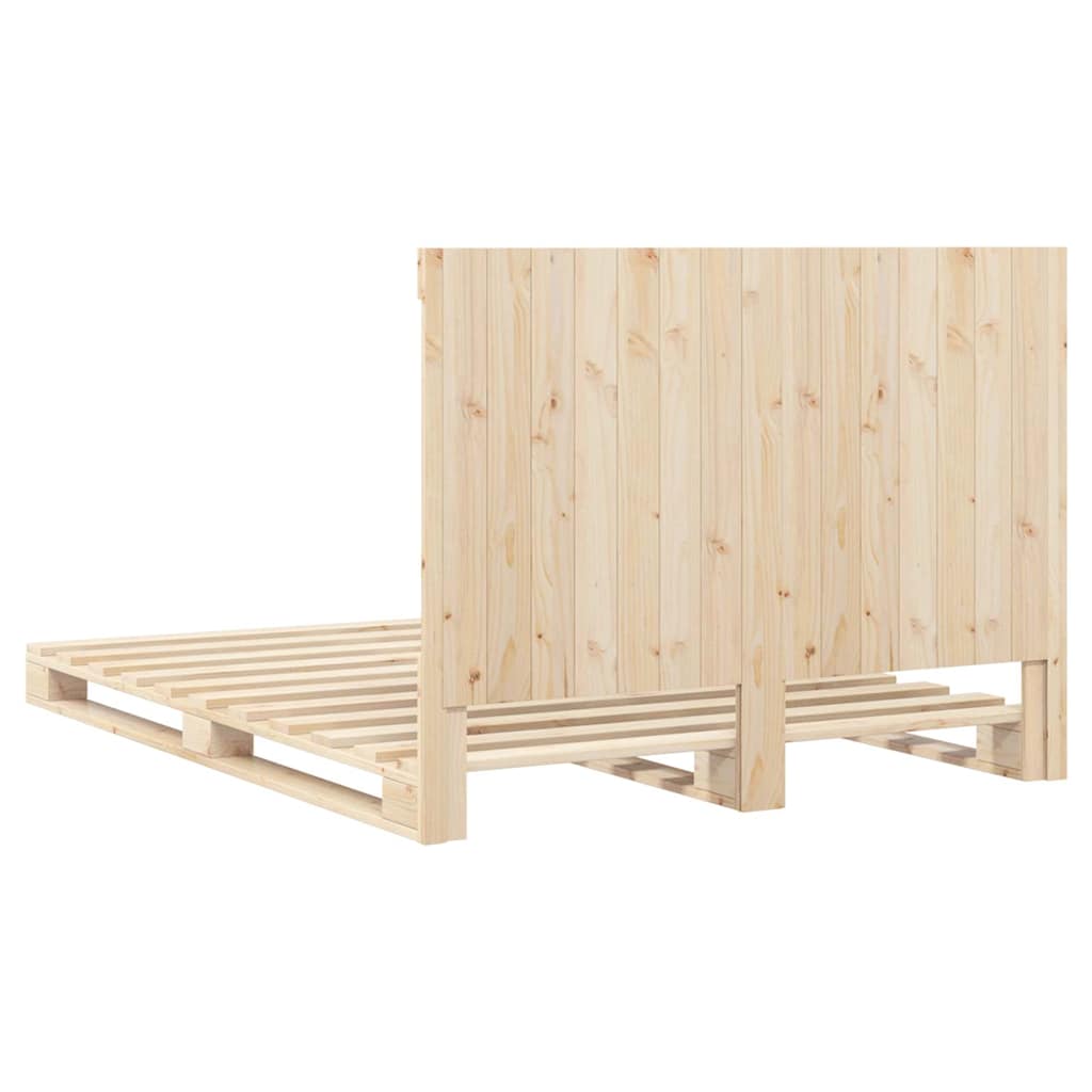 Solid Wood Bed with Headboard 140 x 200 cm Pine