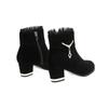 Fashion Black Autumn Winter Women's Ankle Boots Elegant with Medium Heels Warm Rhinestone Y2k Female Short Shoes Sale New In Hot Booties