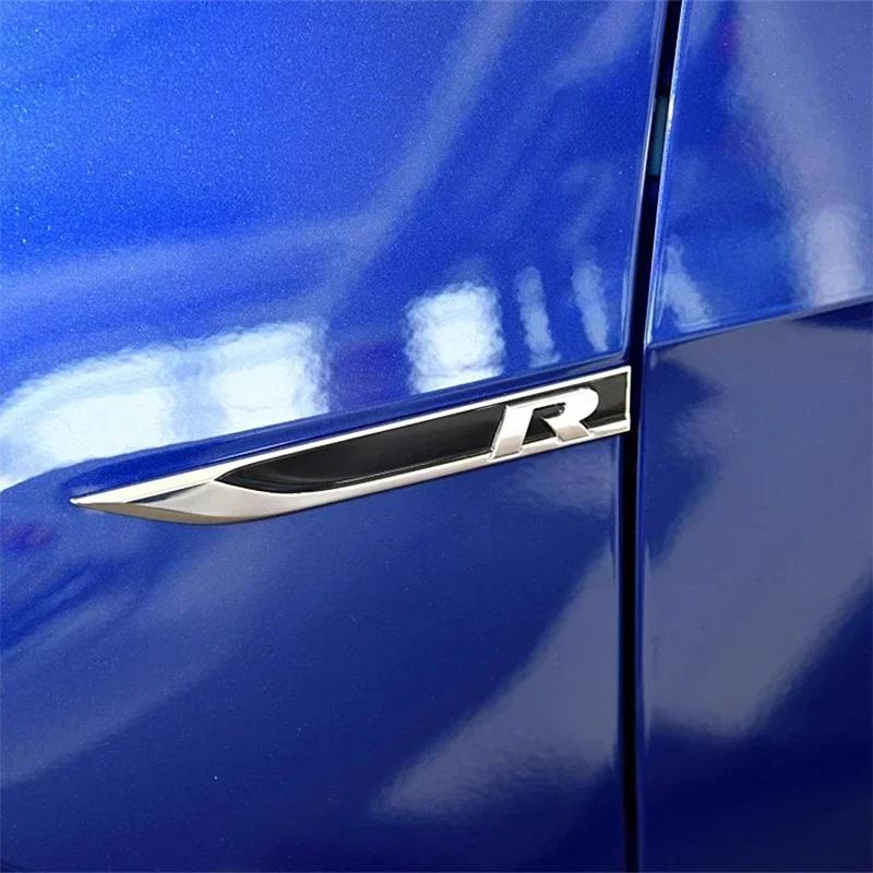 Golf 3 4 MK3 MK4 2026 Heiß Für VW VOLKSWAGEN 2 Stück Metall 3D R line Logo Rline Auto Kotflügel Seitenflügel Emblem Abzeichen Aufkleber Für VW Gol