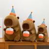 Birthday Hat Capybara Plush Toy Cute Birthday Gift Kapibara Doll Gift Doll