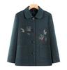 2026 Spring New Arrival Women's Plus Size Embroidered Mid-length Jacket for Middle-Aged & Elderly Moms
