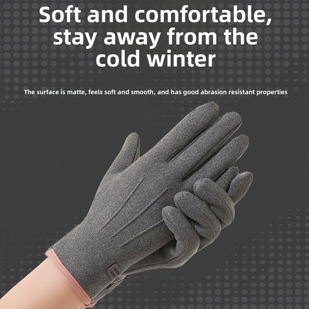 Men's and Women's Autumn/Winter Touchscreen-Compatible Thickened Outdoor Windproof Sports Gloves for Cold Protection