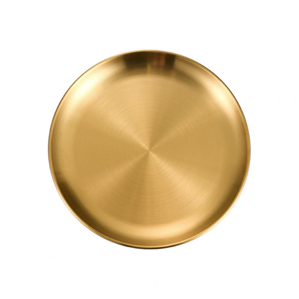 

Многоразовые металлические тарелки, обеденные тарелки из нержавеющей стали для дома, кухни, кемпинга, барбекю, круглая сервировочная тарелка для салата, набор для легкого использования &S