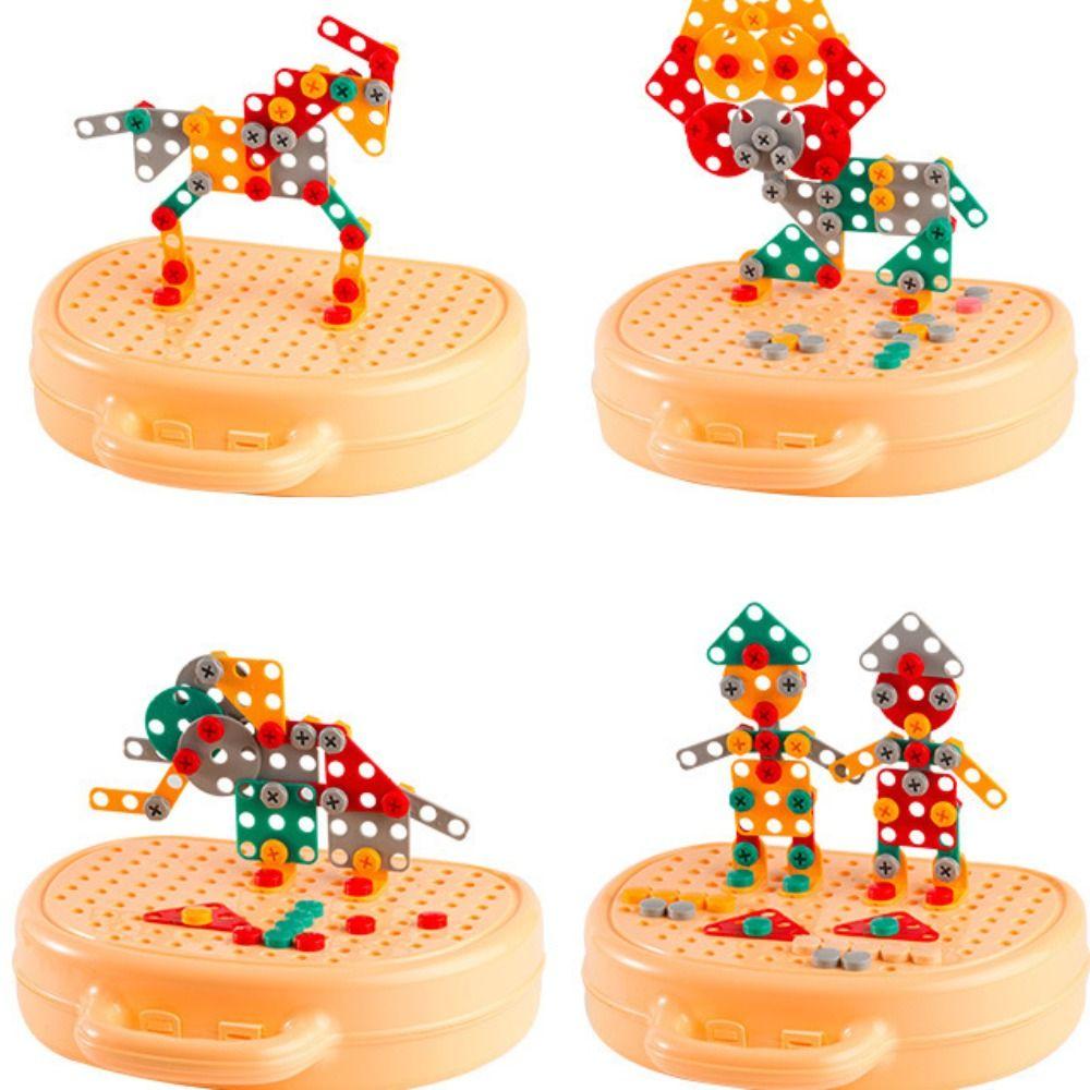 Creative Mosaic Puzzle Screw Tool Set Toys Hands-On DIY Learning Toys  Assembly Tool Box