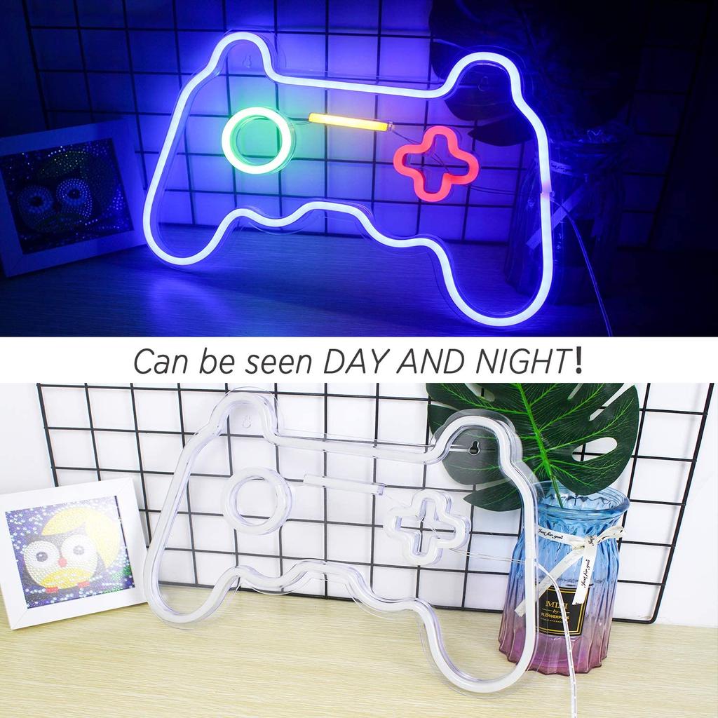 Insegna Al Neon Gamepad Per Stanza Giocatori - Luce LED A Forma Di Joypad