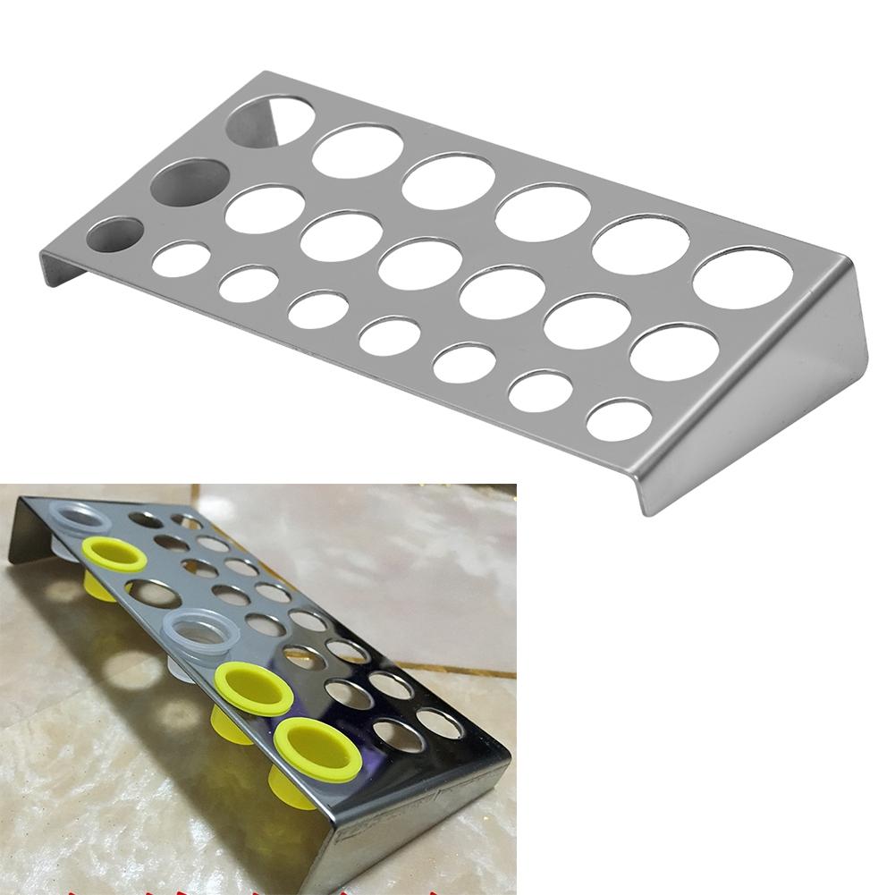 23 Holes Tattoo Pigment Ink Cap Cup Holder Stainless Steel Shelf Stand Tip Supply Tools Beauty