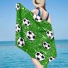Soccer Ball Pattern Background Beach Towel, Super Soft Microfiber, Gift for Her/Him, Birthday, for Pool, Beach, Travel, Home Decor Fan Gifts