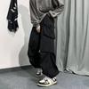 American Style Men's Workwear Casual Wide-Leg Pants with Drawstring and Cuffed Hem