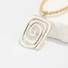 Spiral Geometric Square Flower Pendant Necklace Female, Hip Hop Trend Travel Auction with Collarbone Chain