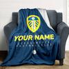 1pc Leeds United F.C. Blanket with Custom Name, Gift, for Men and Women, Soft Blanket, Good for Sofa Bed Couch Travel, Lightweight Flannel Blanket