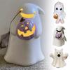 Bootiful Resin Ghost Halloween Decorative Figurine Target Spooky Small Ornament Holding Pumpkin and Bat Halloween Decoration