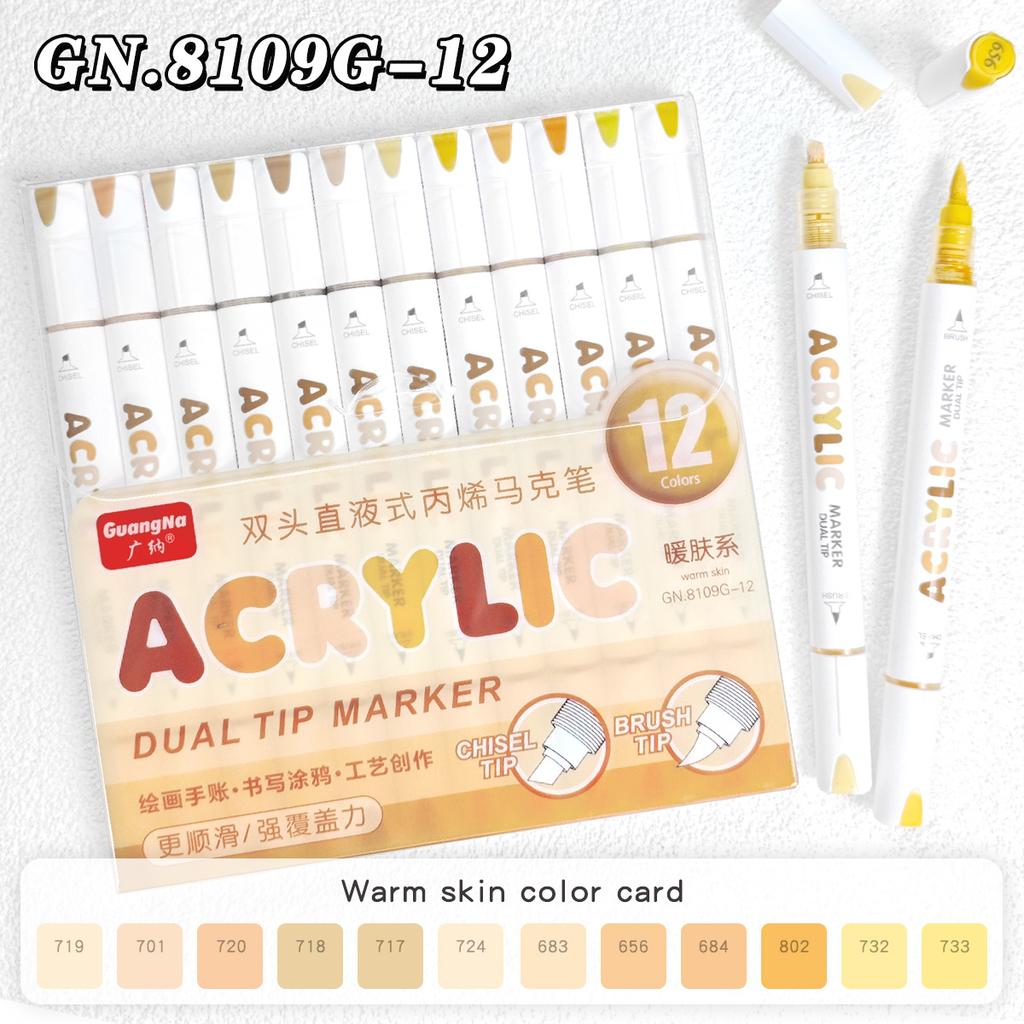 Acrylmarker Pinselspitze 12/24/36/72 Farben Direkte Tinte Wasserfest Flexible Spitze Kunststifte Für Felsmalerei Holz Stoff Ei