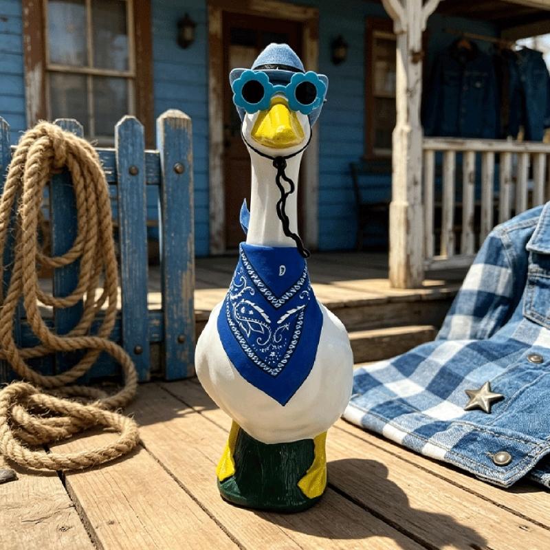 Porch Bird Clothes for 23 Inch Display with Coordinated Hat, Flower Glasses and Scarf for Patio or Entry Display