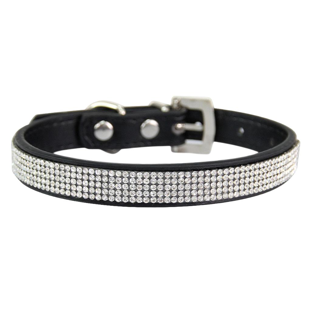 Verstellbare Größe Personalisierbares Blendend Glänzendes Weiches Wildleder Hund Kristall Diamant Halsband