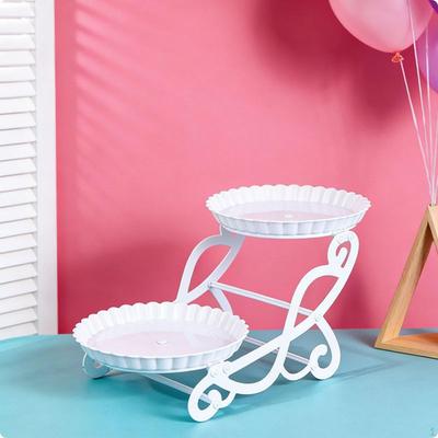 Folding Dessert Stand Foldable Rotating Display Decorative Tiered Tray for Wedding,